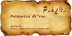 Petkovics Áron névjegykártya